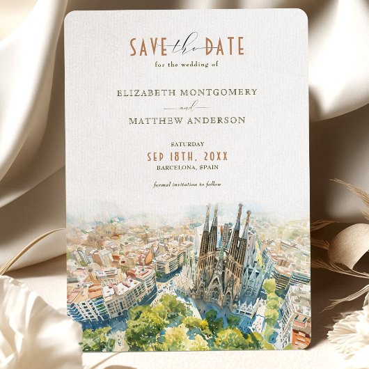 Sagrada Familia Charm Barcelona Save-the-Date Kaart