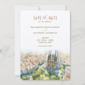 Sagrada Familia Charm Barcelona Save-the-Date Kaart (Voorkant)