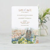 Sagrada Familia Charm Barcelona Save-the-Date Kaart (Staand voorkant)