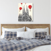 Sagrada Familia en Red Hot Air-ballonnen Canvas Afdruk (Insitu (Slaapkamer))