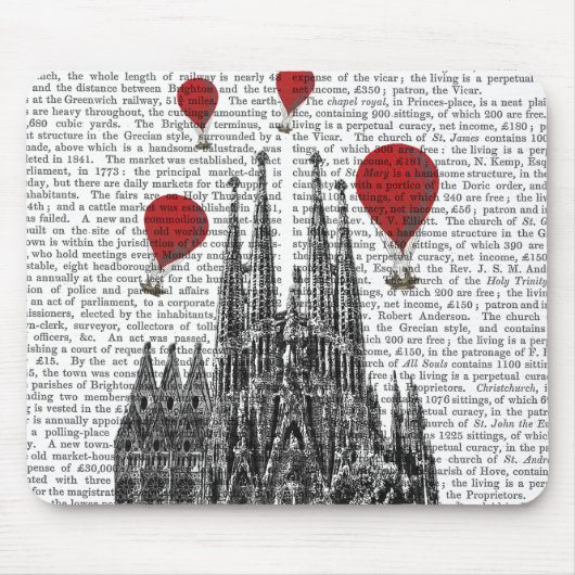 Sagrada Familia en Red Hot Air-ballonnen Muismat (Voorkant)