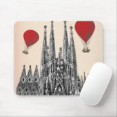 Sagrada Familia en Red Hot Air Balloons 2 Muismat (Met muis)
