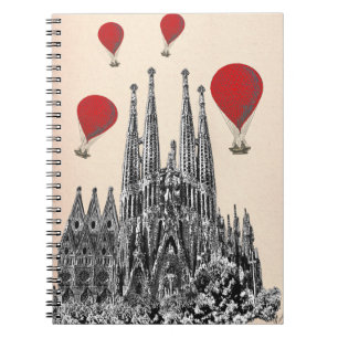 Sagrada Familia en Red Hot Air Balloons 2 Notitieboek