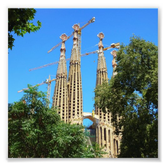 Sagrada Familia in Barcelona, Spanje Foto Afdruk (Voorkant)