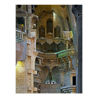 Sagrada Familia Interieur Detail Barcelona Muurkun Perfect Poster