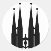 Sagrada Familia Ronde Sticker (Voorkant)