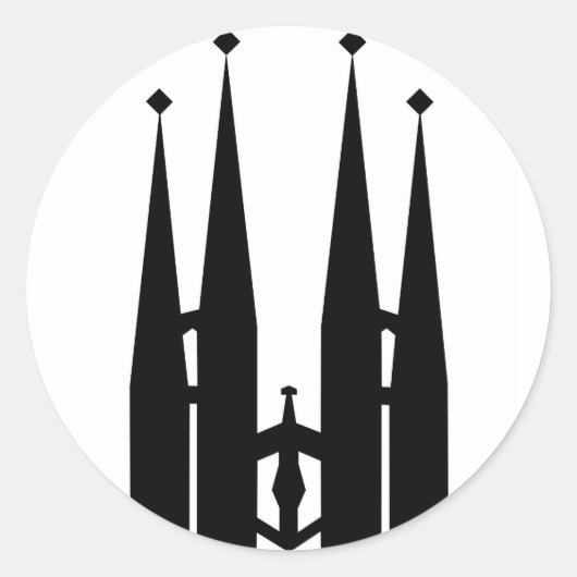 Sagrada Familia Ronde Sticker (Voorkant)