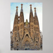 Sagrada Familia. Uitzicht 3. Poster (Voorkant)