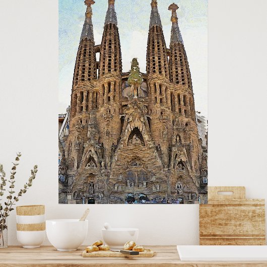 Sagrada Familia. Uitzicht 3. Poster (Keuken)