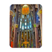 Sagrada Familia. Uitzicht binnen bij zonsondergang Magneet (Verticaal)
