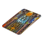 Sagrada Familia. Uitzicht binnen bij zonsondergang Magneet (Linkerzijde)