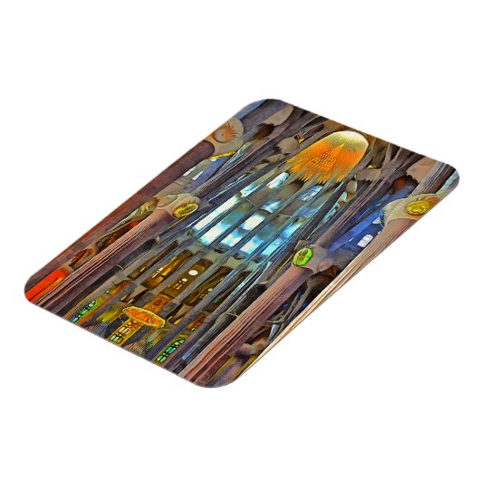 Sagrada Familia. Uitzicht binnen bij zonsondergang Magneet (Linkerzijde)