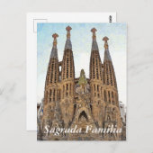Sagrada Familia. Weergave 3. Briefkaart (Voorkant / Achterkant)
