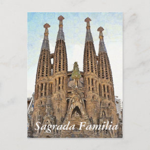 Sagrada Familia. Weergave 3. Briefkaart