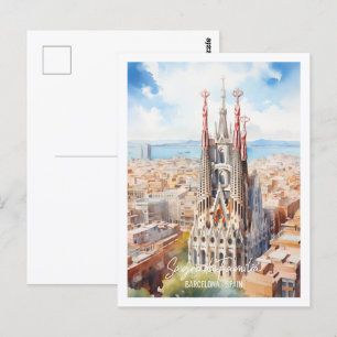 Sagrade Familia Barcelona Beroemde Reisplaats Briefkaart