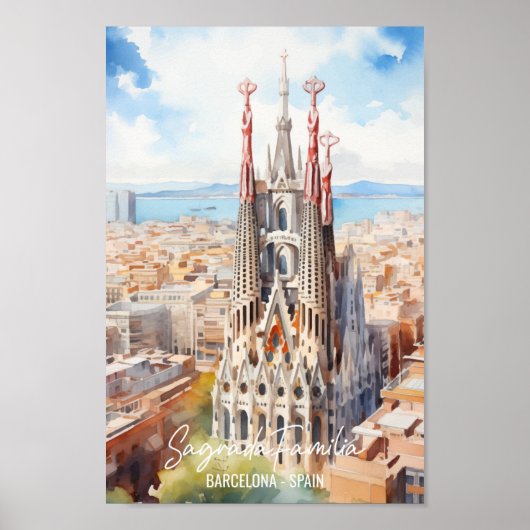 Sagrade Familia Barcelona Beroemde Reisplaats Poster (Voorkant)