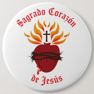Sagrado Corazón de Jesús/Heilig Hart van Jezus Ronde Button 6,0 Cm
