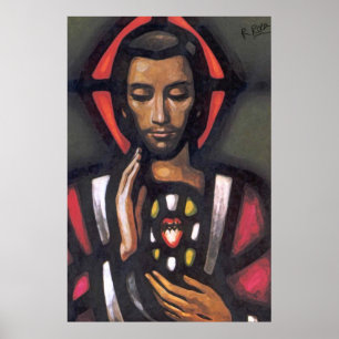 Sagrado Corazón Original Oils Artwork Impresiones Poster
