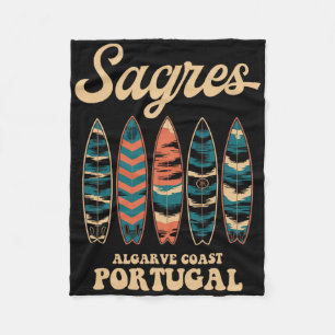 Sagres Algarve Kust Portugal Surfplank Surfen Aand Fleece Deken