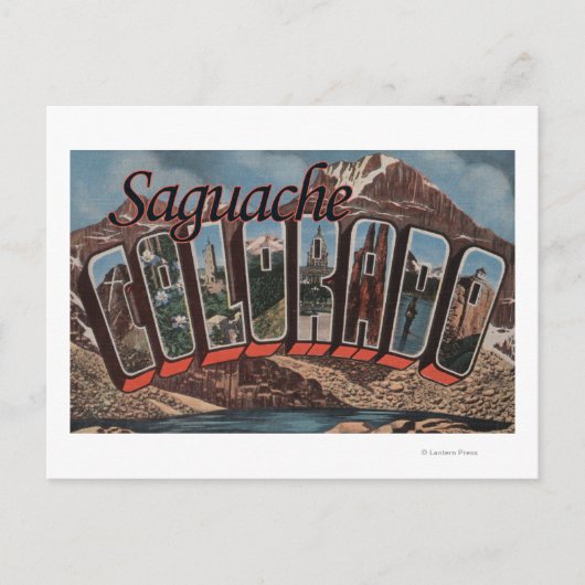 Saguache, Colorado - Grote Letter-scènes Briefkaart (Voorkant)