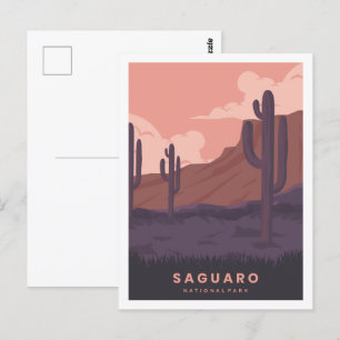 Saguaro Arizona beroemde reisplaats illustratie Briefkaart