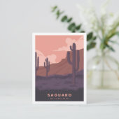 Saguaro Arizona beroemde reisplaats illustratie Briefkaart (Staand voorkant)