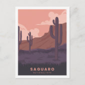 Saguaro Arizona beroemde reisplaats illustratie Briefkaart (Voorkant)
