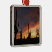 saguaro cacti, Carnegiea gigantea, na Metalen Ornament (Rechts)