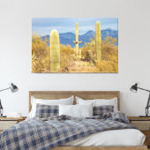 Saguaro Cacti in Desert Landscape Canvas Afdruk (Insitu (Slaapkamer))