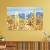 Saguaro Cacti in Desert Landscape Canvas Afdruk (Insitu (Woonkamer))