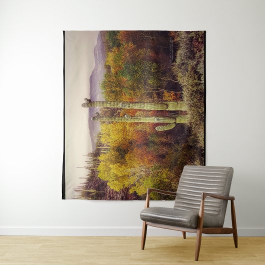 Saguaro Cacti woestijn zuidwesten Arizona herfstkl Wandkleed (In situ)