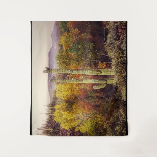 Saguaro Cacti woestijn zuidwesten Arizona herfstkl Wandkleed (Voorkant)