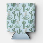 Saguaro Cactus Aloe Vera Succulent Waterverf Blue Blikjeskoeler (Voorkant)