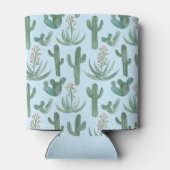 Saguaro Cactus Aloe Vera Succulent Waterverf Blue Blikjeskoeler (Achterkant)