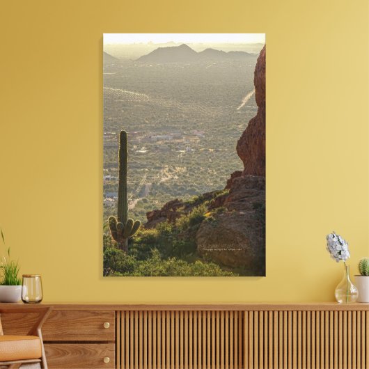 Saguaro Cactus Apache Junction Pheonix AZ 24 x 36 Canvas Afdruk (Insitu (Woonkamer))
