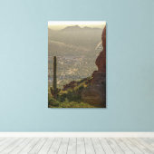 Saguaro Cactus Apache Junction Pheonix AZ 24 x 36 Canvas Afdruk (Insitu (Houten vloer))