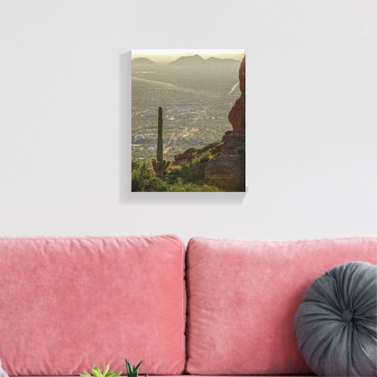 Saguaro Cactus Apache Junction & Pheonix AZ 8 x 10 Canvas Afdruk (Insitu (Woonkamer))