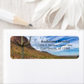 Saguaro Cactus Arizona Blue Sky Dramatic Clouds Etiket (Insitu)