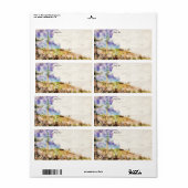 Saguaro Cactus Arizona Paarse Waterverf Etiket (Full Sheet)