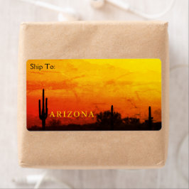Saguaro Cactus Arizona Sunset Red Sinaasappel & Ye Etiket
