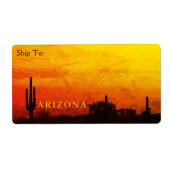 Saguaro Cactus Arizona Sunset Red Sinaasappel & Ye Etiket (Voorkant)