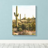 Saguaro Cactus, Arizona, Verenigde Staten Canvas Afdruk (Insitu (Houten vloer))