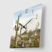 Saguaro Cactus, Arizona, Verenigde Staten Vierkante Klok (Hoek)