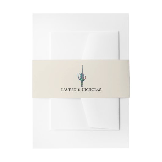 Saguaro Cactus Belly Band Uitnodigingen Wikkel (Voorkant Voorbeeld)