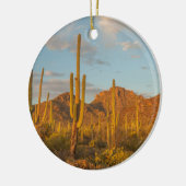 Saguaro cactus bij zonsondergang, Arizona Keramisch Ornament (Links)