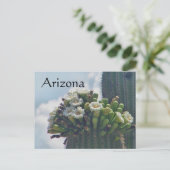 Saguaro cactus blooms briefkaart, Arizona Briefkaart (Staand voorkant)