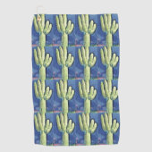 Saguaro Cactus Blue Golf Towel Golfhanddoek (Voorkant)