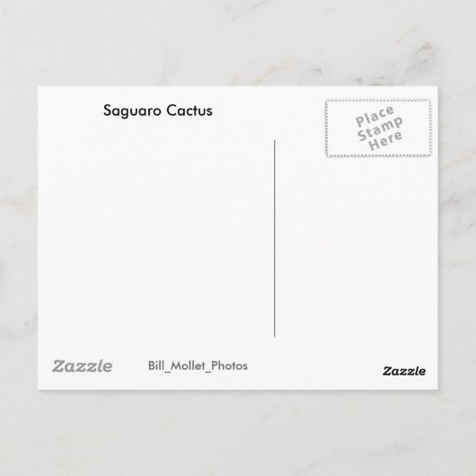 Saguaro Cactus Briefkaart (Achterkant)