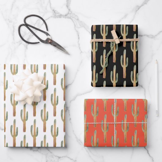 Saguaro Cactus Desert Planten kerstcadeaus Inpakpapier Vel (Voorkant)