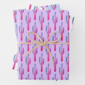 Saguaro Cactus Desert Planten Paarse Blauw Schatti Inpakpapier Vel (In situ)